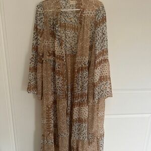 Altar'd State Floral Paisley Ruffles Dress/Kimono